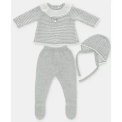 Martin Aranda - Take Me Home Set Sweater, Leggings & Bonnet Flounce Glace, Light Pink