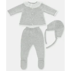 Martin Aranda - Take Me Home Set Sweater, Leggings & Bonnet Flounce Glace, Light Pink