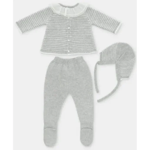 Martin Aranda - Take Me Home Set Sweater, Leggings & Bonnet Flounce Glace, Light Pink