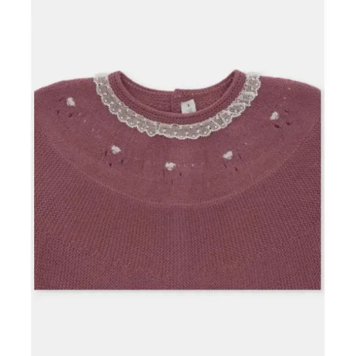 Martin Aranda - Take Me Home Set Sweater, Leggings & Bonnet Plum, Light Pink