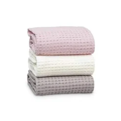 Mary Meyer - Lulujo Waffle Blanket, Cream Vanilla