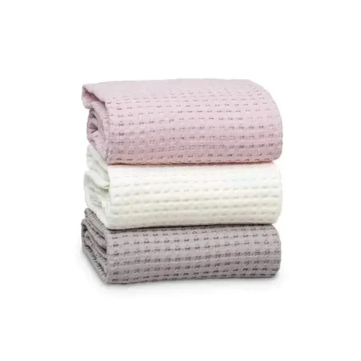Mary Meyer - Lulujo Waffle Blanket, Cream Vanilla