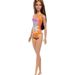 Mattel - Barbie Boneca de Praia com Maiô Laranja