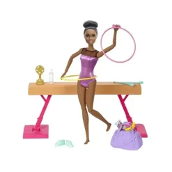 Mattel - Barbie Ginástica Playset: Boneca Barbie Morena
