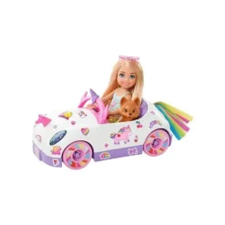 Mattel - boneca Barbie Club Chelsea e carro unicórnio