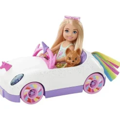 Mattel - boneca Barbie Club Chelsea e carro unicórnio