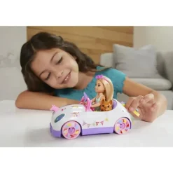 Mattel - boneca Barbie Club Chelsea e carro unicórnio