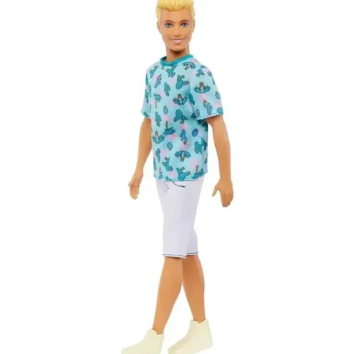 Mattel - Boneca Barbie Ken Fashionista, cabelo loiro e camiseta de cacto