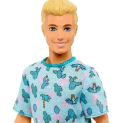 Mattel - Boneca Barbie Ken Fashionista, cabelo loiro e camiseta de cacto