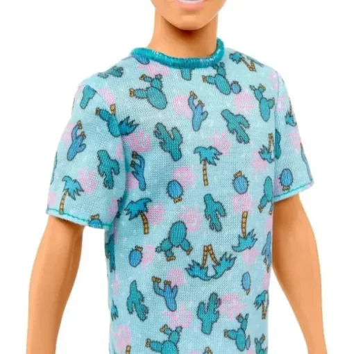 Mattel - Boneca Barbie Ken Fashionista, cabelo loiro e camiseta de cacto