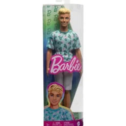 Mattel - Boneca Barbie Ken Fashionista, cabelo loiro e camiseta de cacto