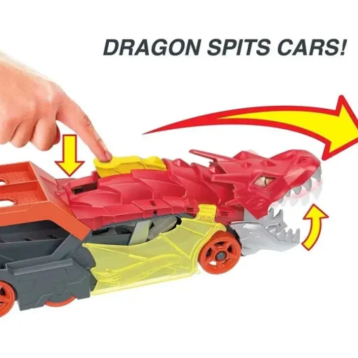 Mattel - Conjunto de pistas para carros de brinquedo Hot Wheels City Dragon Launch Transporter