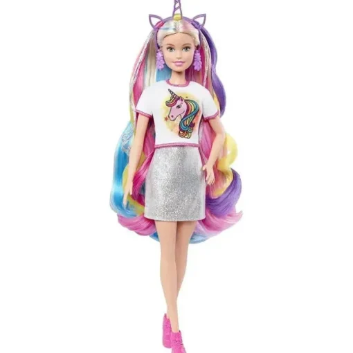 Mattel - Fantasia Barbie Cabelo Loiro Longo Colorido com Sereia