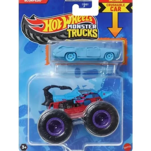 Mattel - Hw Mt Die-Cast & Truck Scordpedo And Crushed Wagon - Flat Iron