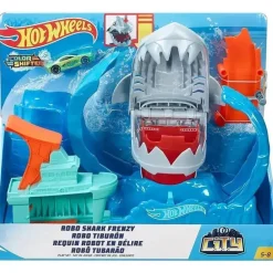Mattel Hot Wheels City Color mudança de cor Robo Shark Jump Frenzy Play Set