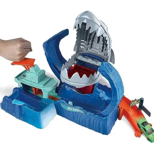 Mattel Hot Wheels City Color mudança de cor Robo Shark Jump Frenzy Play Set