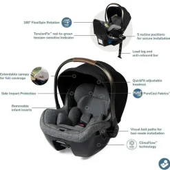 Maxi-Cosi - Assento infantil giratório Peri 180, Onyx Wonder