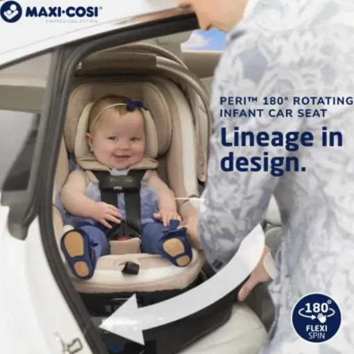 Maxi-Cosi - Cadeira de carro infantil giratória Peri 180° Kindred Collection, Onyx Heritage