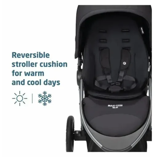Maxi-Cosi - Gia XP Luxe 3-Wheel Travel System, Midnight Black