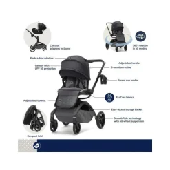 Maxi-Cosi - Tana 360 Rotating Modular Stroller Kindred Collection, Onyx Heritage