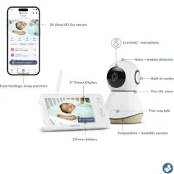 Maxi-Cosi - Veja o monitor de bebê Pro 360 com CryAssist™ AI Cry Translation