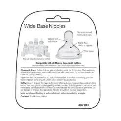 Medela - bicos para garrafa de fluxo lento 3Pk com base larga
