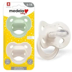 Medela - chupeta de bebê 2 unidades, verde jade e cinza calmo