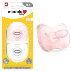 Medela - chupeta de bebê 2Pk, rosa/transparente