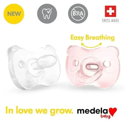 Medela - chupeta de bebê 2Pk, rosa/transparente