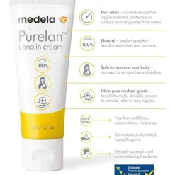 Medela - Creme para mamilos de lanolina Purelan para amamentação 1,3 onças