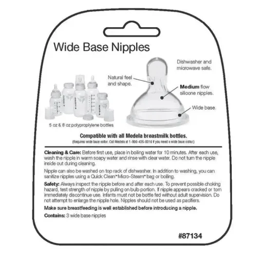 Medela - 3Pk Mamilos de Fluxo Médio com Base Larga