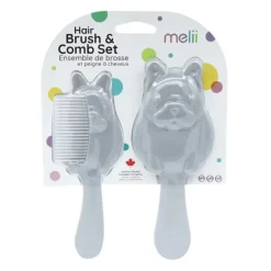 Melii - 2 Piece Hair Brush And Comb Set, Bulldog