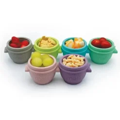 Melii - 6 recipientes de armazenamento de comida para bebê Snap &amp; Go com tampa, 2 onças