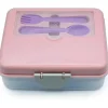 Melii - Bento de duas camadas, 48,8 onças, rosa