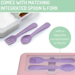 Melii - Bento de duas camadas, 48,8 onças, rosa