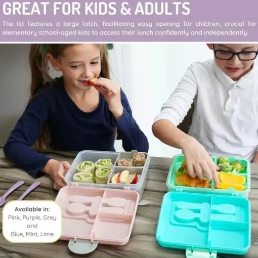 Melii - Bento de duas camadas, 48,8 onças, rosa
