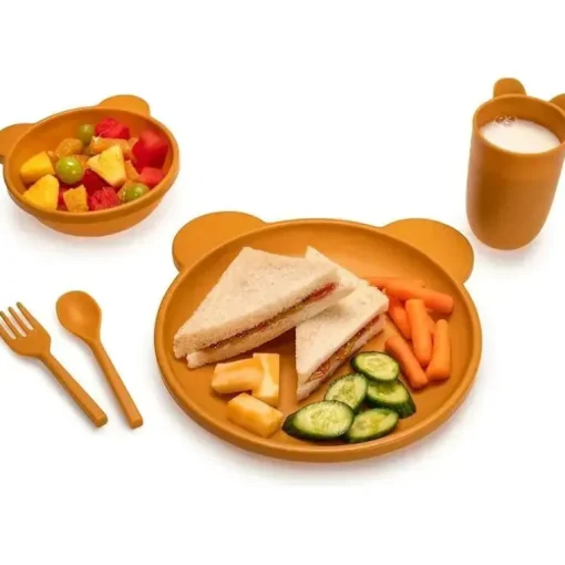 Melii - Conjunto de refeições para alimentação de celulose 5Pk, Urso