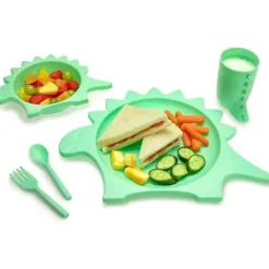 Melii - Conjunto de refeições para alimentação de celulose 5Pk, dinossauro