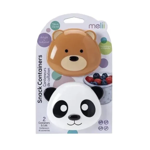Melii - 2Pk Bear &amp; Panda Snack Container