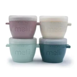 Melii - 4Pk Snap &amp; Go Recipientes para armazenamento de alimentos para bebês, 4 Oz