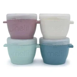 Melii - 4Pk Snap &amp; Go Recipientes para armazenamento de alimentos para bebês, 6 Oz
