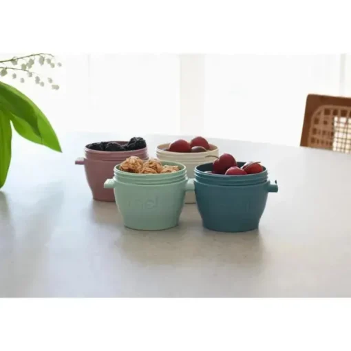 Melii - 4Pk Snap &amp; Go Recipientes para armazenamento de alimentos para bebês, 4 Oz