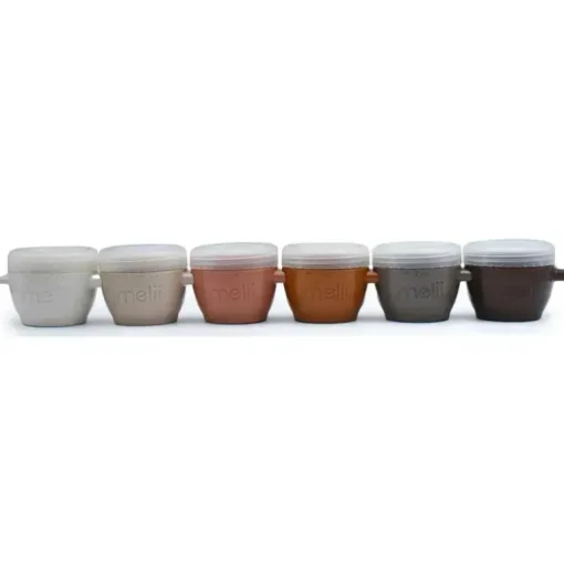Melii - 6Pk Snap Containers e Go Pods, neutros, 2 onças