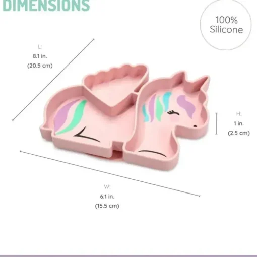 Melii - Placa de sucção de silicone dividida, unicórnio