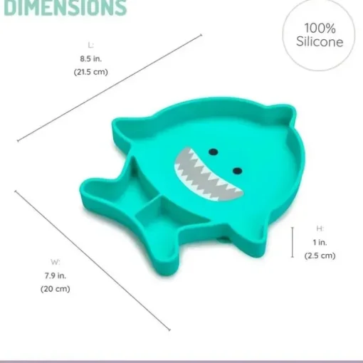 Melii - Placa de sucção de silicone dividida, tubarão