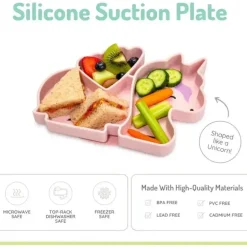Melii - Placa de sucção de silicone dividida, unicórnio