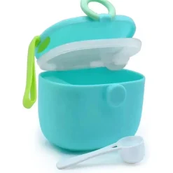 Melii - Recipiente de armazenamento de fórmulas para bebês com colher integrada, capacidade de 400ml / 13,5 onças, azul