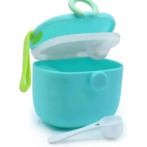Melii - Recipiente de armazenamento de fórmulas para bebês com colher integrada, capacidade de 400ml / 13,5 onças, azul