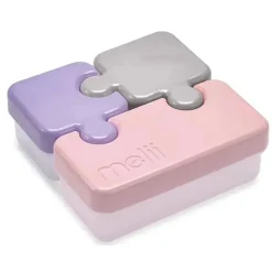 Melii - Recipiente de armazenamento de alimentos Puzzle Bento Box com 3 compartimentos