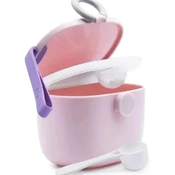 Melii - Recipiente de armazenamento de fórmulas para bebês com colher integrada, capacidade de 400ml / 13,5 onças, rosa